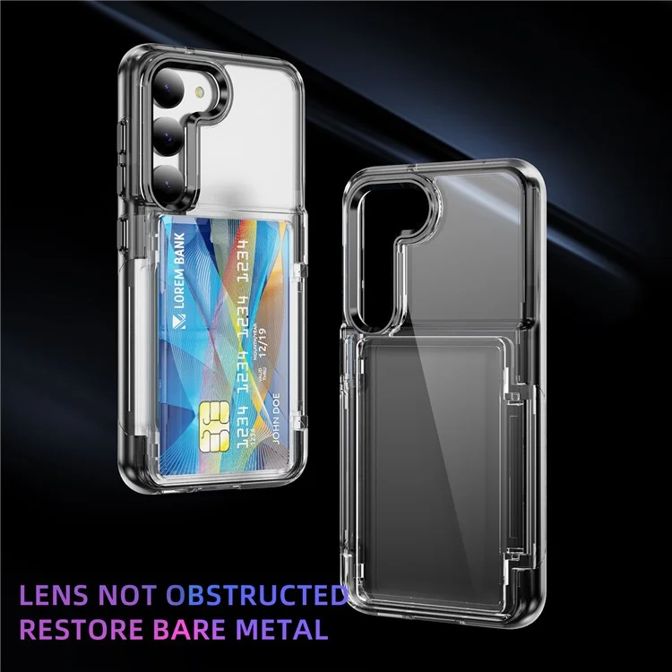 Für Samsung Galaxy S23 Case TPU + Acryl Handyhülle Kartenfach Transparent Schutzhülle - Transparent Schwarz