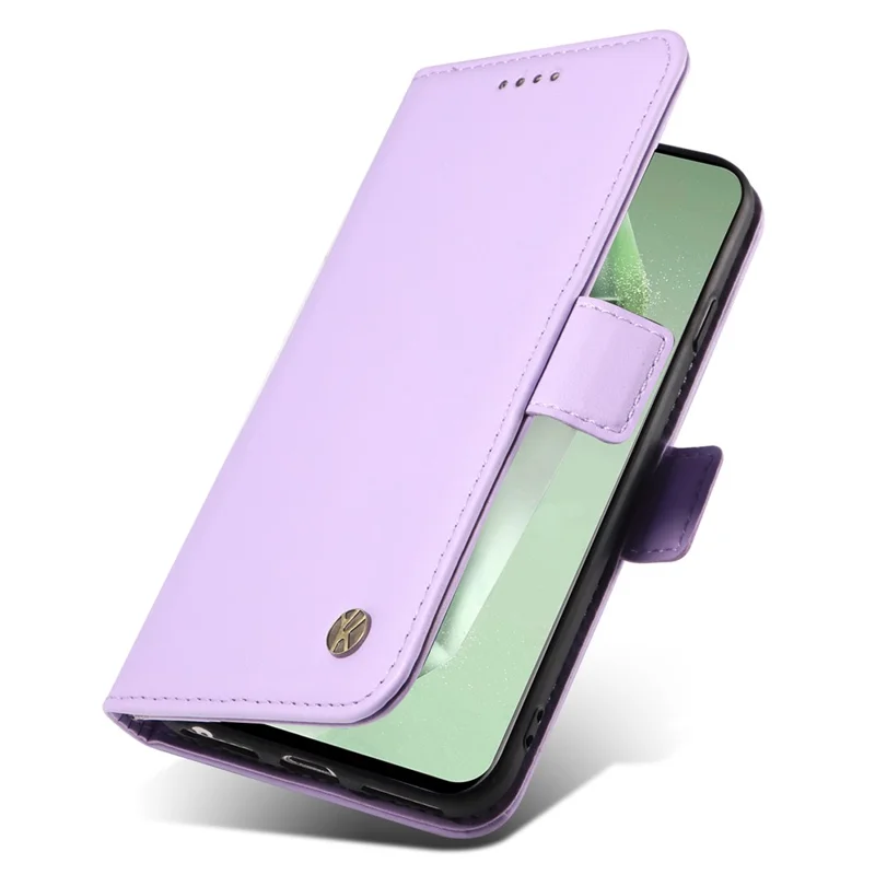 YIKATU YK-003 Funda para Samsung Galaxy S24 FE Broches laterales Cartera de cuero Funda de teléfono con soporte - Morado claro