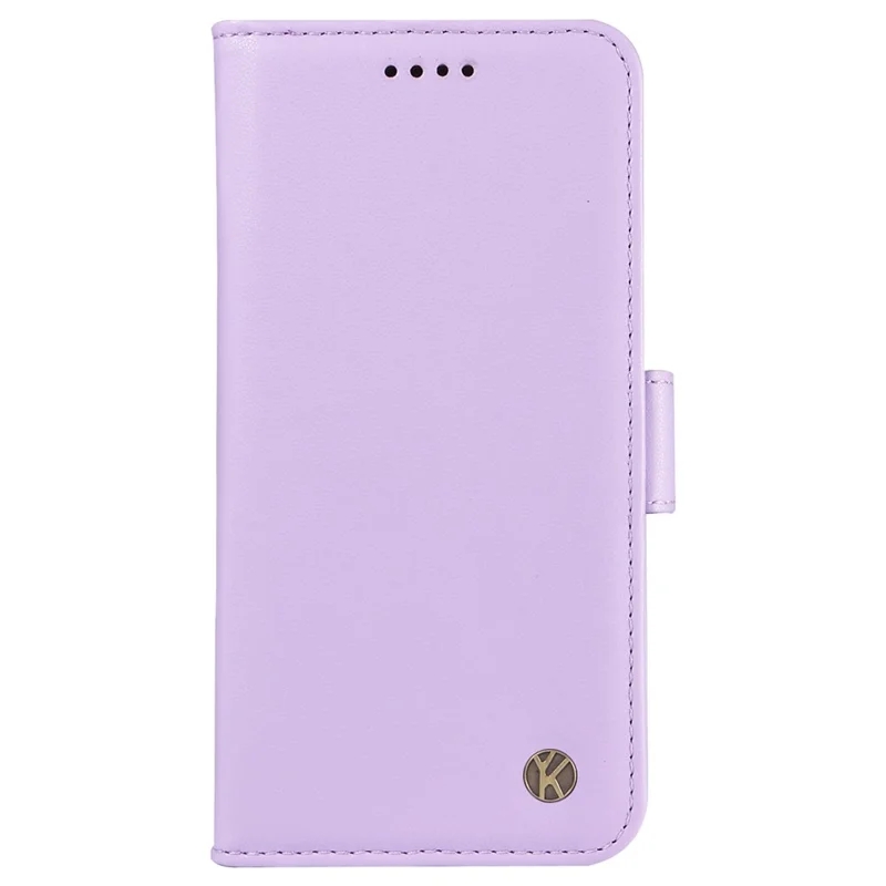 YIKATU YK-003 Funda para Samsung Galaxy S24 FE Broches laterales Cartera de cuero Funda de teléfono con soporte - Morado claro
