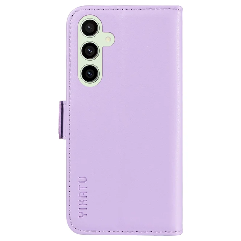 YIKATU YK-003 Funda para Samsung Galaxy S24 FE Broches laterales Cartera de cuero Funda de teléfono con soporte - Morado claro
