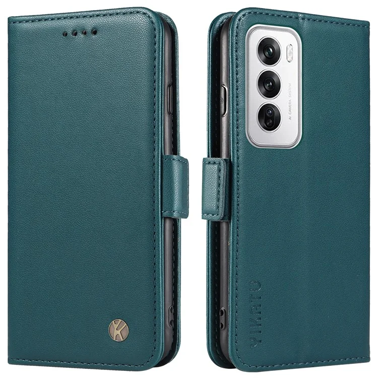 YIKATU YK-003 per Oppo Reno12 5G (Global) Cover Portafoglio con fermagli magnetici laterali in pelle - Blu