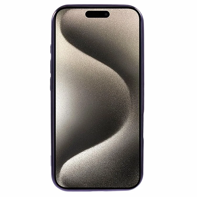 For iPhone 16 Plus Magnetic Case Electroplating Frame TPU Phone Cover with Lens Film - Dark Purple