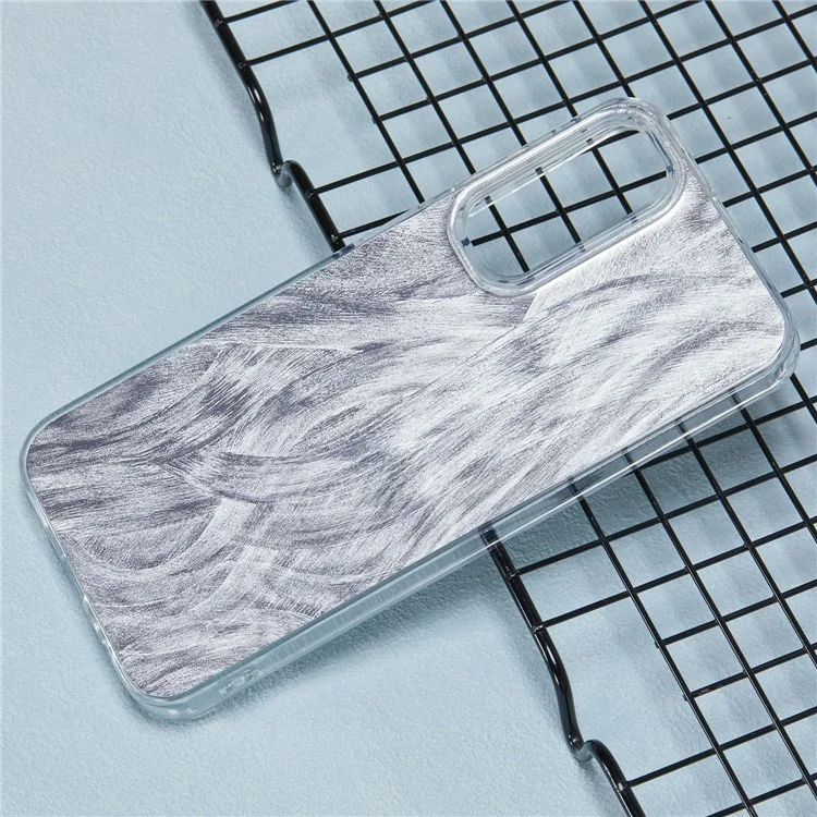 Série YX pour Samsung Galaxy A24 4G (162,1 x 77,6 x 8,3 mm) Étui IMD Pattern Soft TPU Back Cover - Plume