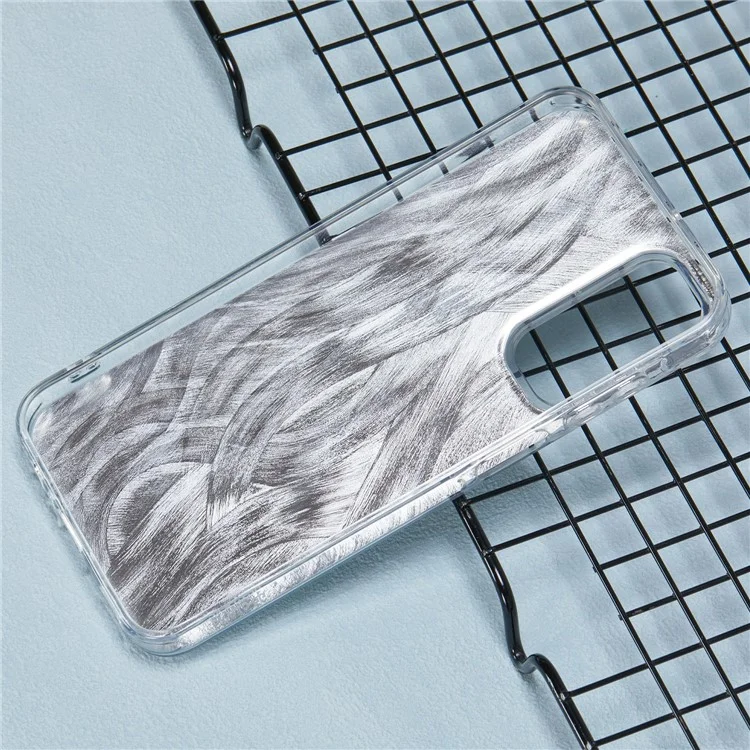 Série YX pour étui Samsung Galaxy A54 5G IMD Pattern Soft TPU Back Cover - Plume