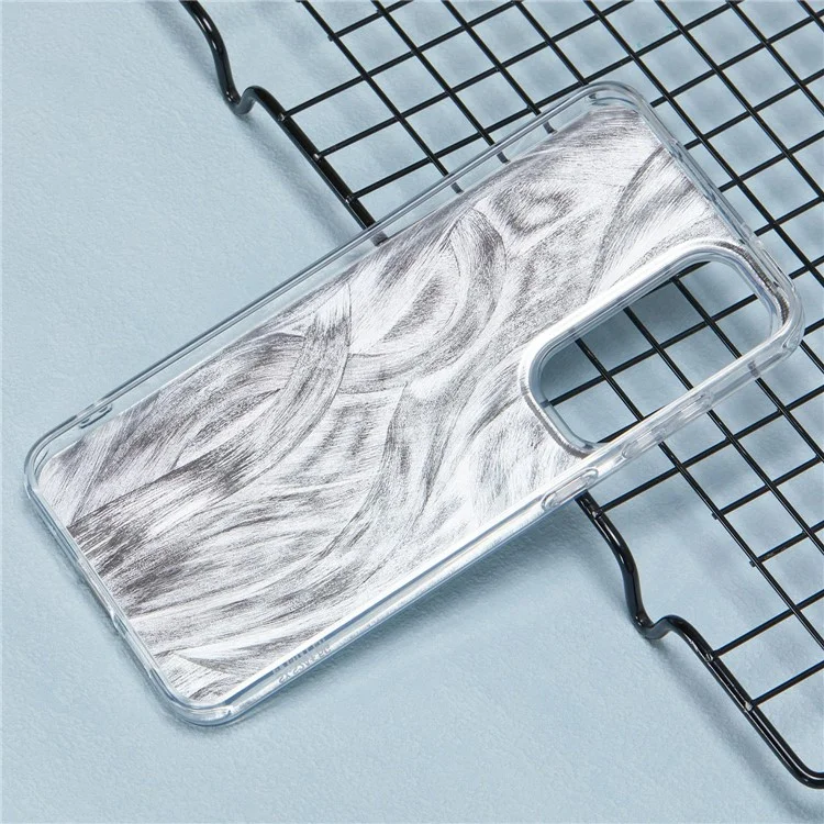 YX Series For Samsung Galaxy S24+ Case IMD Pattern Soft TPU Back Cover - Feather