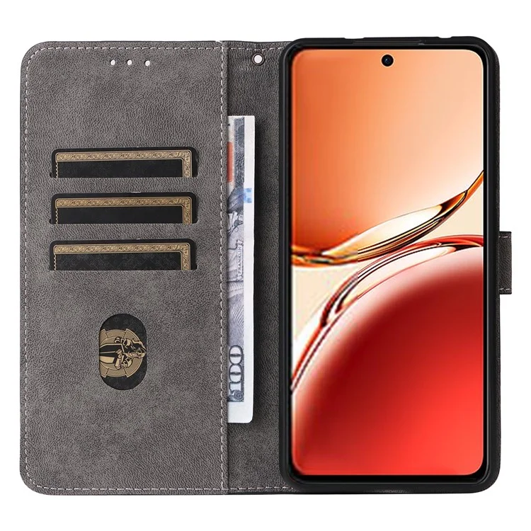 Чехол-бумажник с блокировкой RFID для Oppo Reno12 F 5G / Oppo F27 5G - Черный