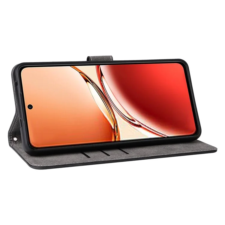 Чехол-бумажник с блокировкой RFID для Oppo Reno12 F 5G / Oppo F27 5G - Черный