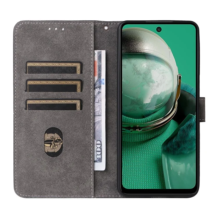 Für HMD Pulse / Pulse Pro / Pulse+ Leder-Handyhülle mit RFID-Blocker-Geldbörse mit Riemen - Schwarz