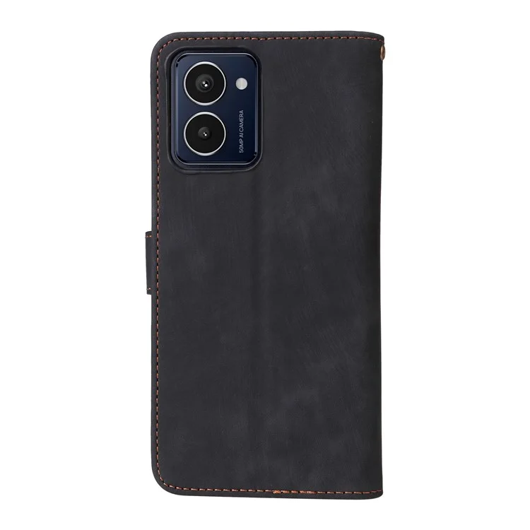 Für HMD Pulse / Pulse Pro / Pulse+ Leder-Handyhülle mit RFID-Blocker-Geldbörse mit Riemen - Schwarz