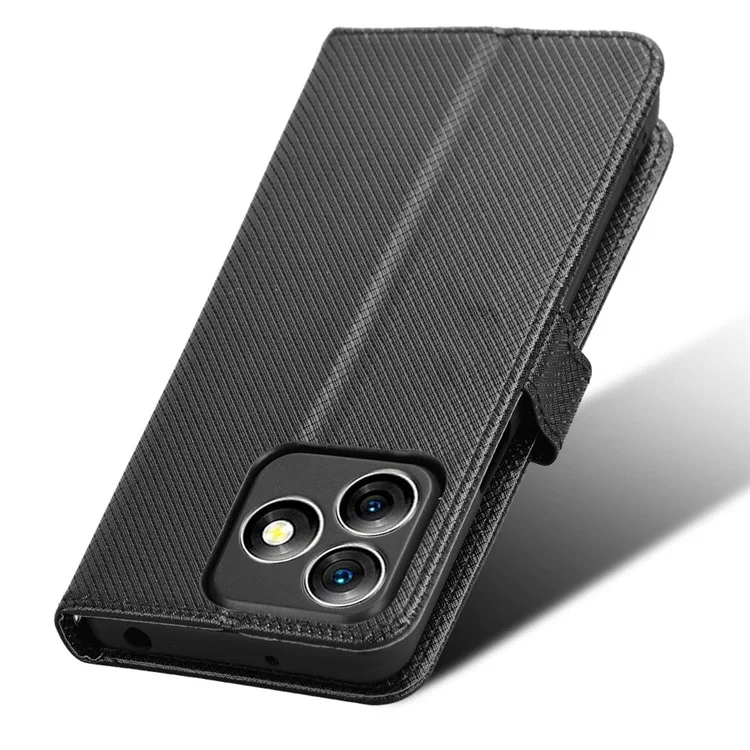For Ulefone Note 18 Ultra Case PU Leather Diamond Texture Protective Phone Cover - Black