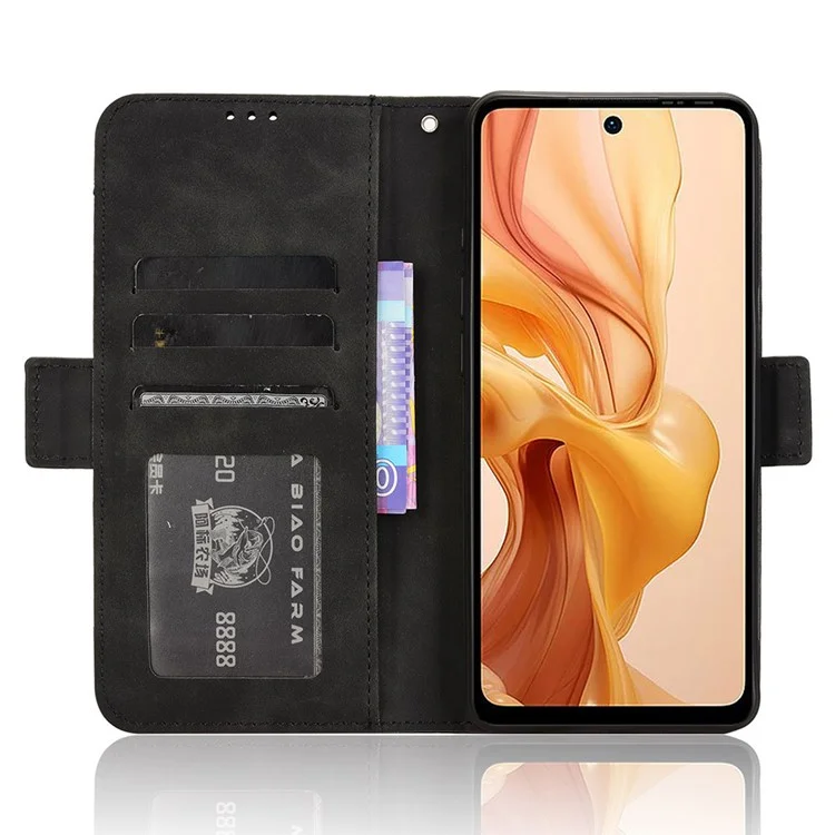 For Ulefone Note 18 Ultra Case Multiple Card Slots Leather Stand Phone Cover - Black