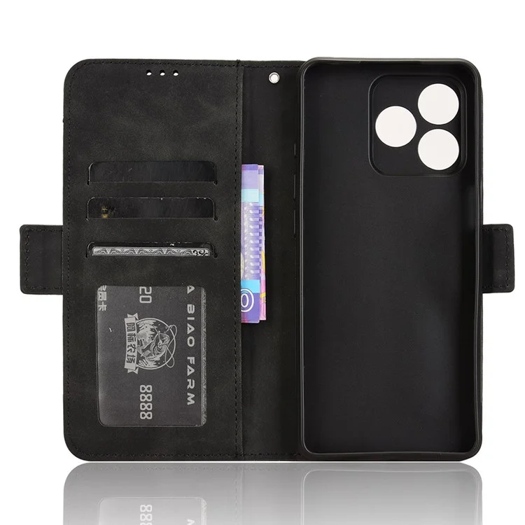 For Ulefone Note 18 Ultra Case Multiple Card Slots Leather Stand Phone Cover - Black