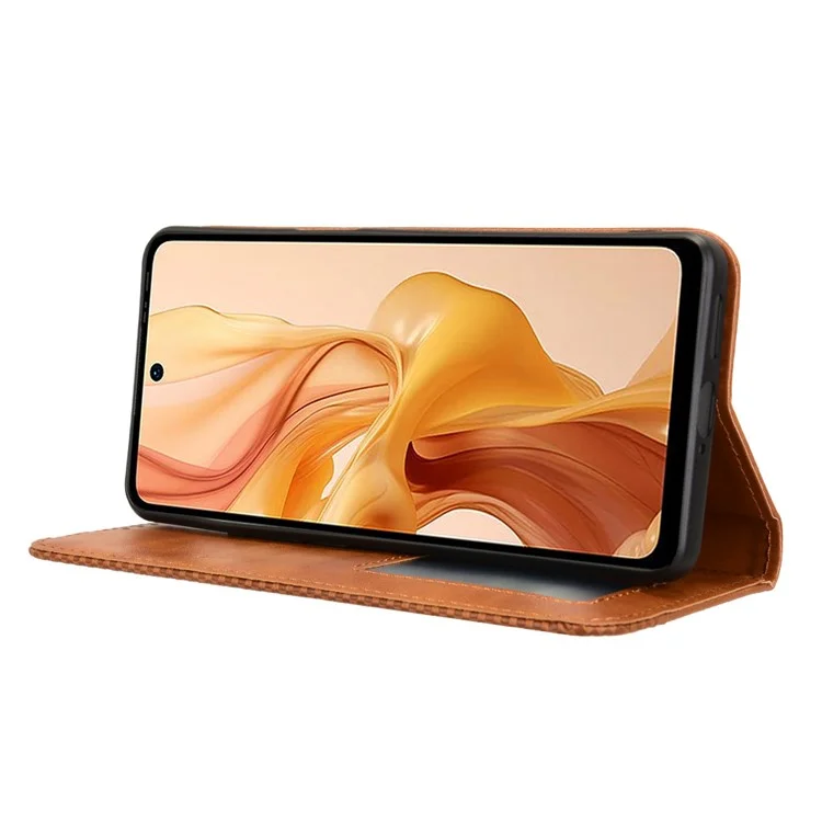 For Ulefone Note 18 Ultra Case Retro PU Leather Wallet Phone Cover Stand - Brown