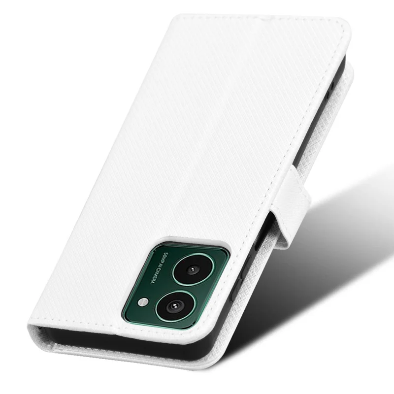 For HMD Pulse  /  Pulse Pro  /  Pulse+ Case PU Leather Diamond Texture Protective Phone Cover - White