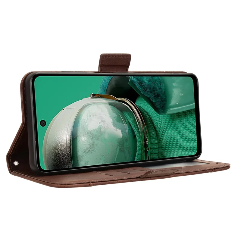 Pour HMD Pulse / Pulse Pro / Pulse+ Étui Slots de Carte Multiples Support en Cuir Couverture de Téléphone - Marron