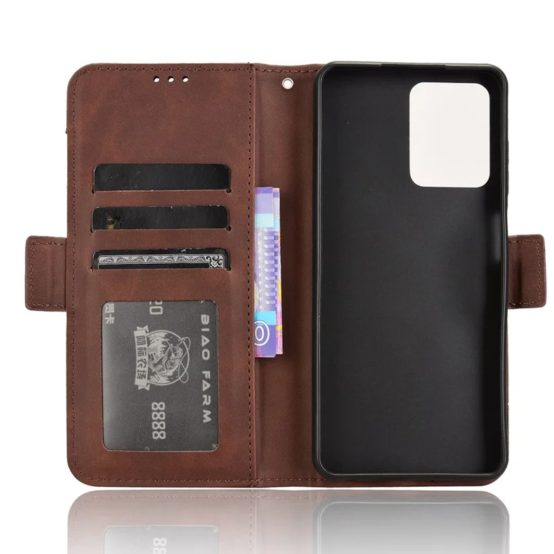 Pour HMD Pulse / Pulse Pro / Pulse+ Étui Slots de Carte Multiples Support en Cuir Couverture de Téléphone - Marron