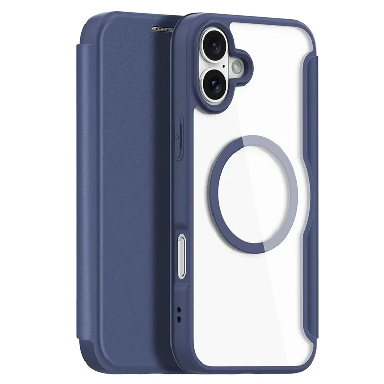 DUX DUCIS Skin X Pro for iPhone 16 Plus Case Compatible with MagSafe Card Slot Leather Cover - Blue