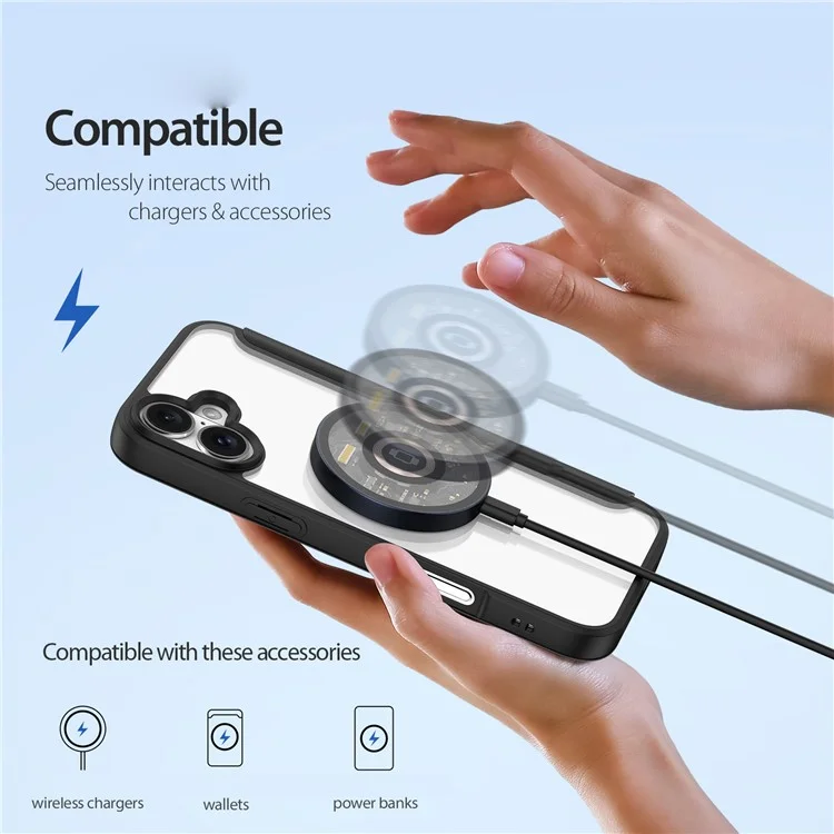 DUX DUCIS Skin X Pro para iPhone 16 Plus Funda Compatible con MagSafe Ranura para Tarjetas Cubierta de Cuero - Negro