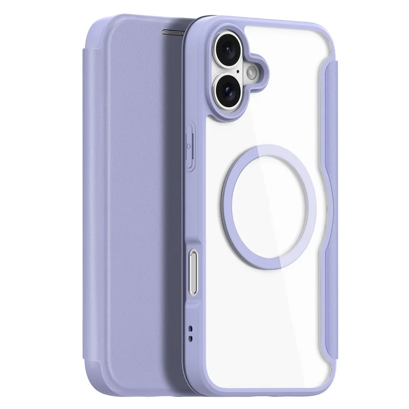 DUX DUCIS Skin X Pro for iPhone 16 Plus Case Compatible with MagSafe Card Slot Leather Cover - Purple