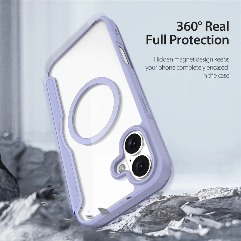 DUX DUCIS Skin X Pro for iPhone 16 Plus Case Compatible with MagSafe Card Slot Leather Cover - Purple