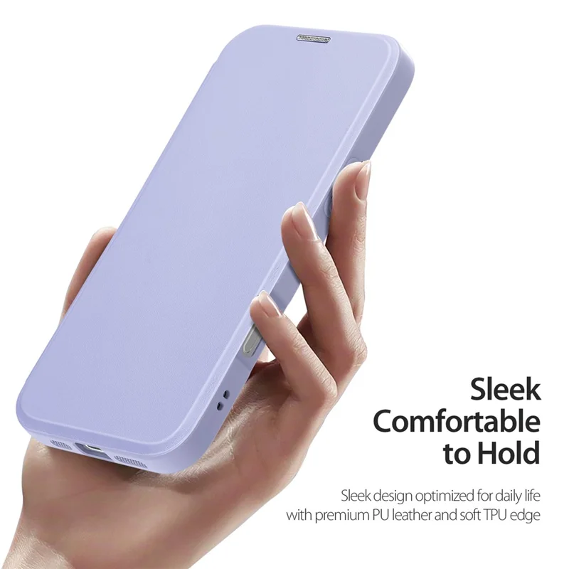 DUX DUCIS Skin X Pro for iPhone 16 Plus Case Compatible with MagSafe Card Slot Leather Cover - Purple