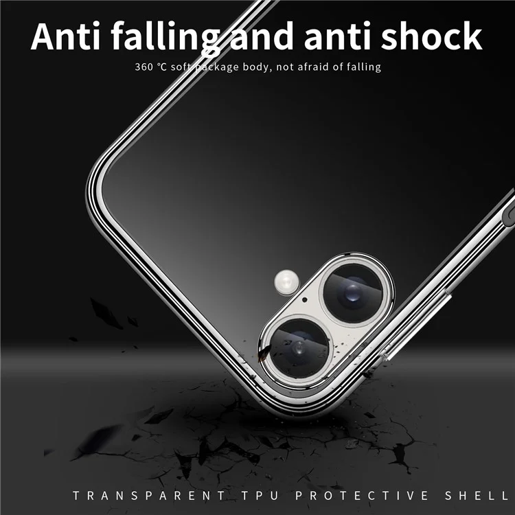 MOFI For iPhone 16 Case Soft TPU Slim Phone Cover HD Transparent