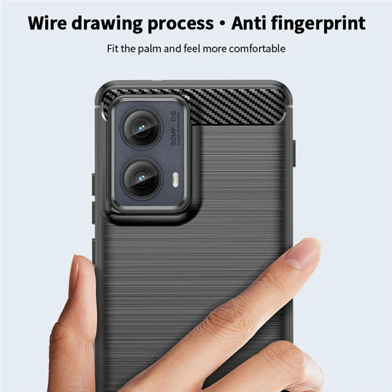 MOFI JK TPU Series-1 For Motorola Edge (2024) 5G Case Brushed Soft TPU Slim Phone Cover - Black