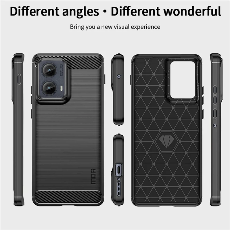 MOFI JK TPU Series-1 For Motorola Edge (2024) 5G Case Brushed Soft TPU Slim Phone Cover - Black
