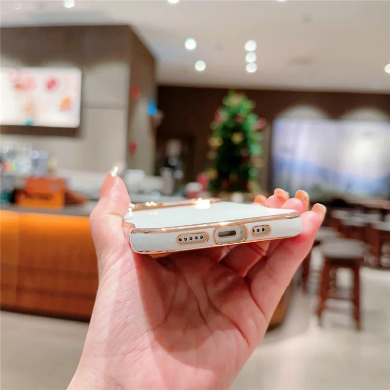 For iPhone 14 Plus Case Wave Frame with Love Heart Raised Camera Protection TPU Cover - Rose Pink