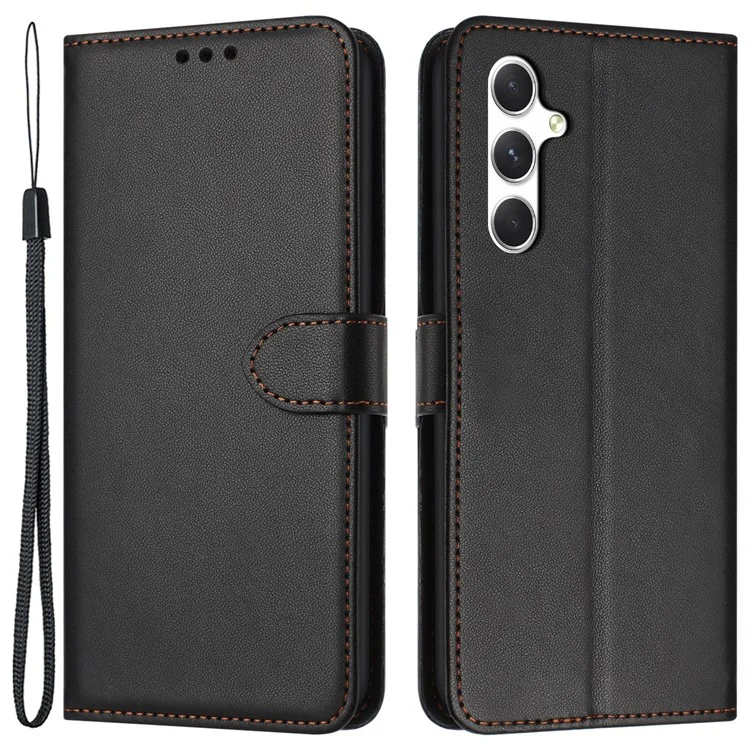 For Samsung Galaxy A14 5G / 4G Wallet Phone Case Leather Stand Cover - Black
