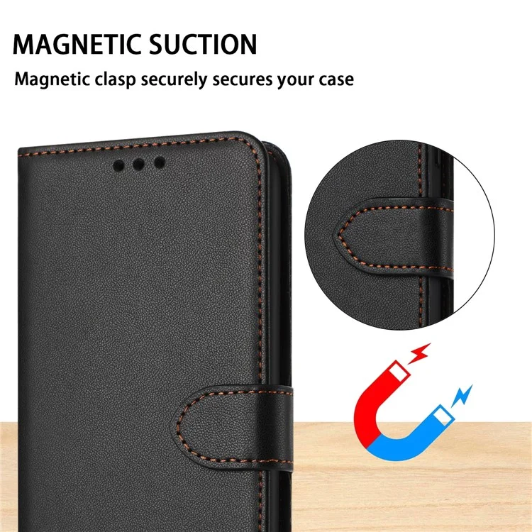 For Samsung Galaxy A14 5G / 4G Wallet Phone Case Leather Stand Cover - Black