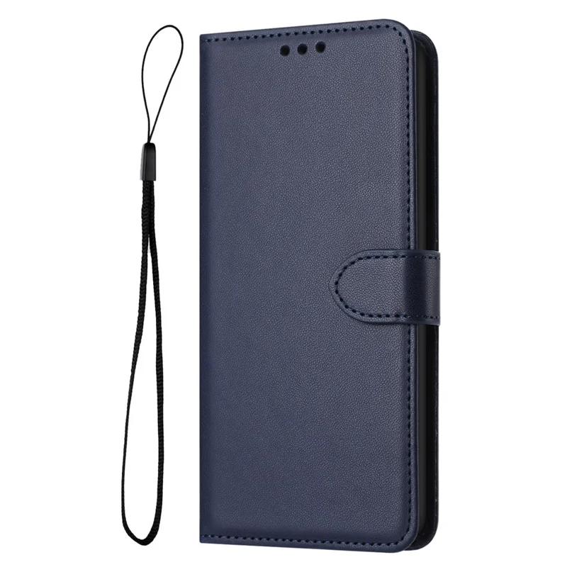 For Samsung Galaxy A24 4G (162.1 X 77.6 X 8.3mm) Case Stand Leather Wallet Phone Cover - Blue