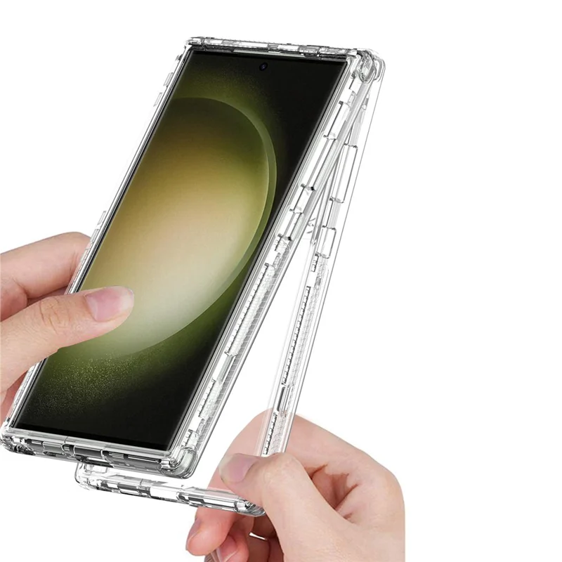 Pour Samsung Galaxy S23 Ultra Étui Acrylique+TPU Antichoc Coque Téléphone Transparente