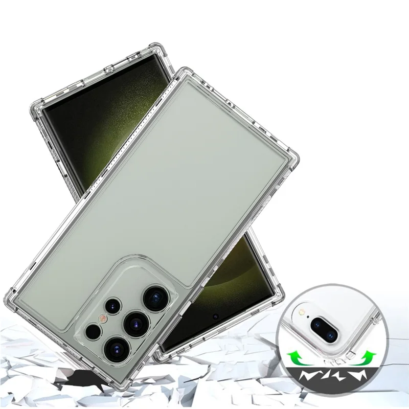 Pour Samsung Galaxy S23 Ultra Étui Acrylique+TPU Antichoc Coque Téléphone Transparente