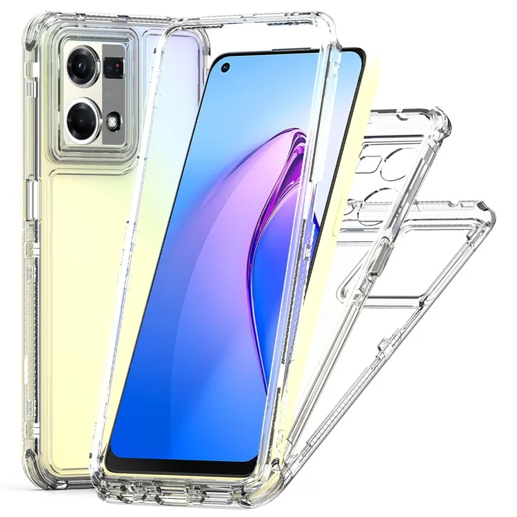 Pour Oppo Reno7 4G Clear Case Acrylic+TPU Phone Cover 3-in-1 Design