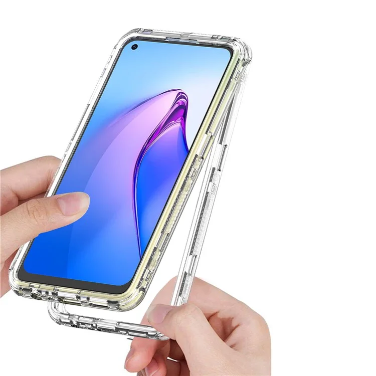 Pour Oppo Reno7 4G Clear Case Acrylic+TPU Phone Cover 3-in-1 Design