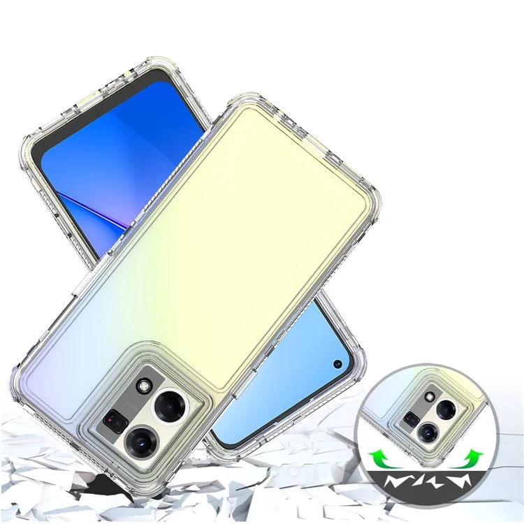 Pour Oppo Reno7 4G Clear Case Acrylic+TPU Phone Cover 3-in-1 Design