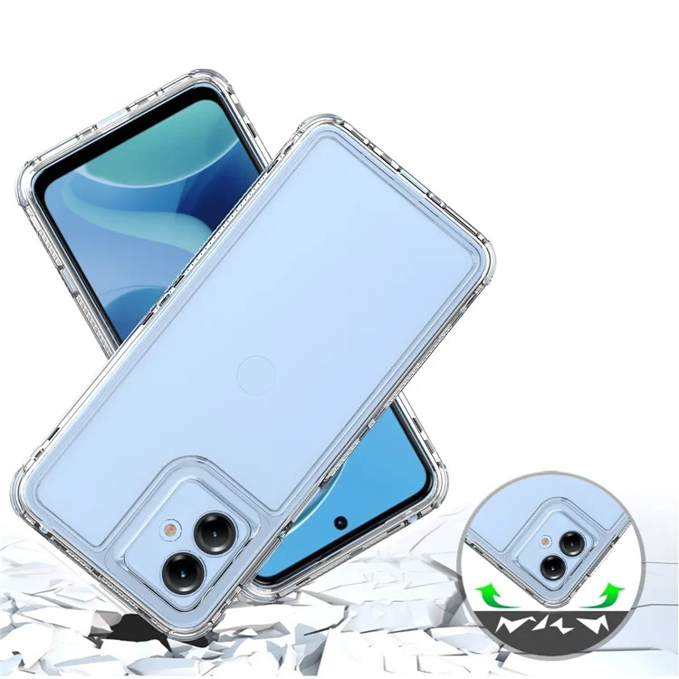 For Motorola Moto G14 4G Case 3-in-1 Acrylic+TPU Mobile Phone Cover