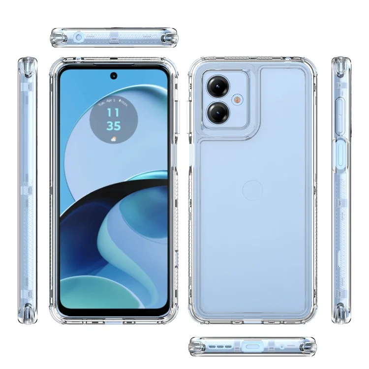 For Motorola Moto G14 4G Case 3-in-1 Acrylic+TPU Mobile Phone Cover