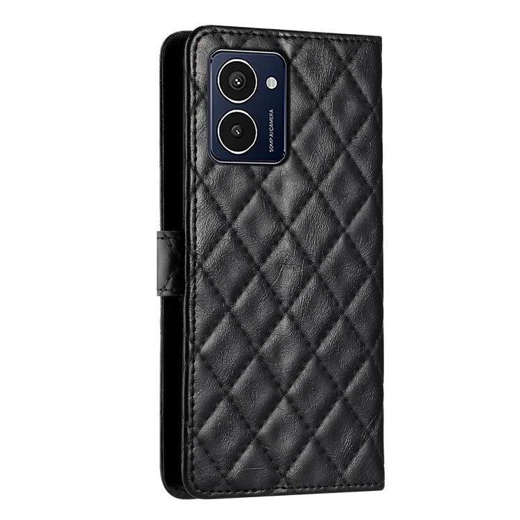 Pour le boîtier classique Rhombus Pattern Leather Phone Cover - Noir HMD Pulse Pro