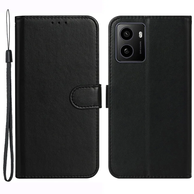 For HMD Pulse+ / Pulse Case Leather Wallet Phone Cover Stand Function Solid Color - Black