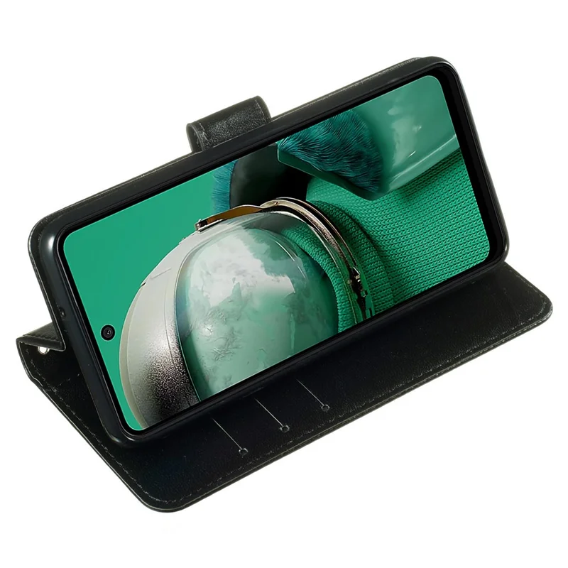 For HMD Pulse+ / Pulse Case Leather Wallet Phone Cover Stand Function Solid Color - Black