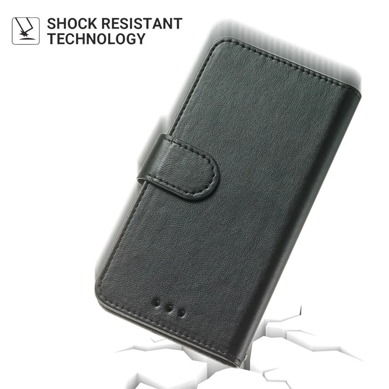 For HMD Pulse+ / Pulse Case Leather Wallet Phone Cover Stand Function Solid Color - Black
