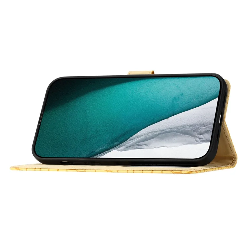 Voor HMD Pulse Pro Hoesje Stand PU Leren Telefoonhoesje Klassiek Krokodillenpatroon - Geel
