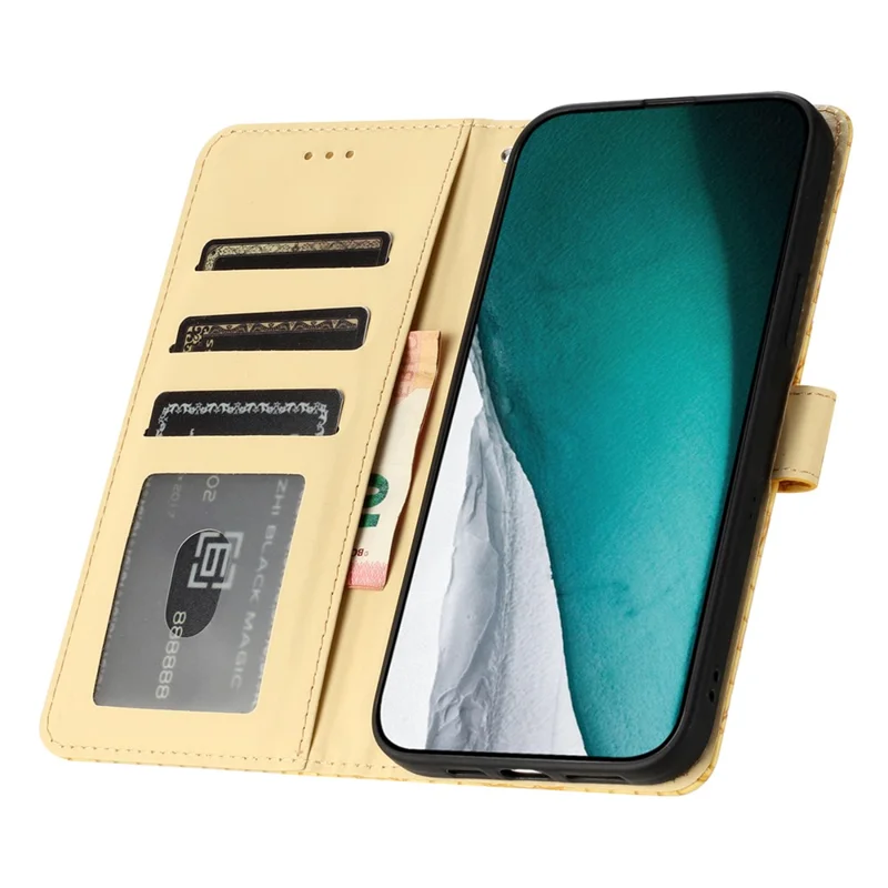 Voor HMD Pulse Pro Hoesje Stand PU Leren Telefoonhoesje Klassiek Krokodillenpatroon - Geel