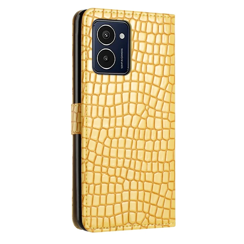 Voor HMD Pulse Pro Hoesje Stand PU Leren Telefoonhoesje Klassiek Krokodillenpatroon - Geel