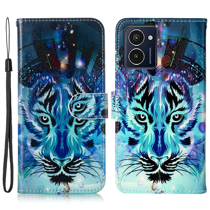 Voor HMD Pulse Pro hoesje met kaarthouder patroon lederen telefoonhoes - Wolf