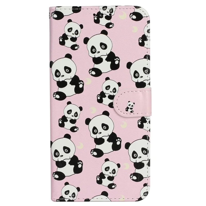 For HMD Pulse Pro Case with Card Holder Pattern Leather Phone Cover - Panda