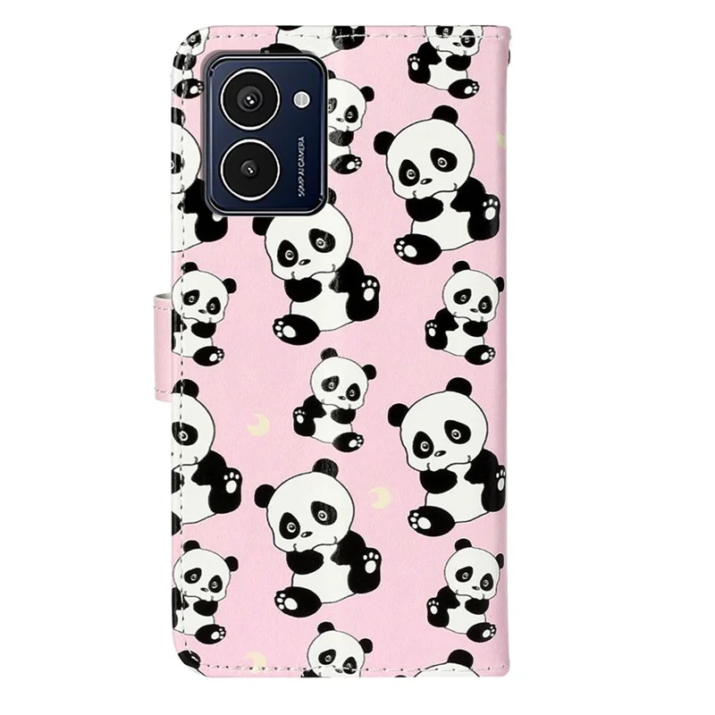 For HMD Pulse Pro Case with Card Holder Pattern Leather Phone Cover - Panda