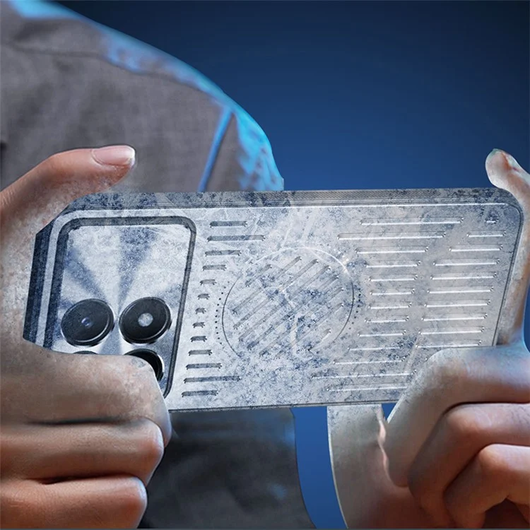 For Xiaomi Redmi K70E 5G Case TPU+Aluminum Alloy Anti-Fall Phone Cover Heat Dissipation - Silver